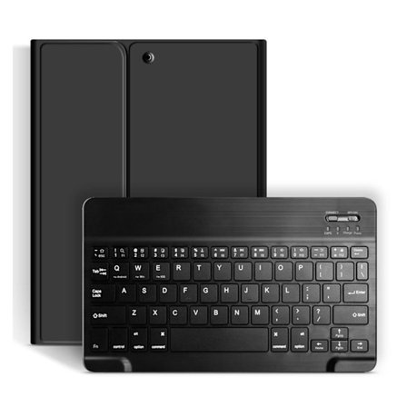 Magnetiskt tangentbord med genvägsknappar, ställ och pennhållare, exakt fodral, trådlöst tangentbord för IOS-surfplatta 10,2 tum, svart fodral och 