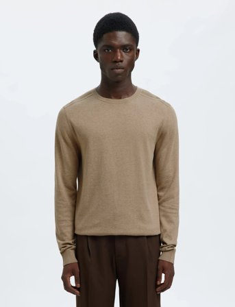 Selected Slmberg Crew Neck Noos - Beige - XXL