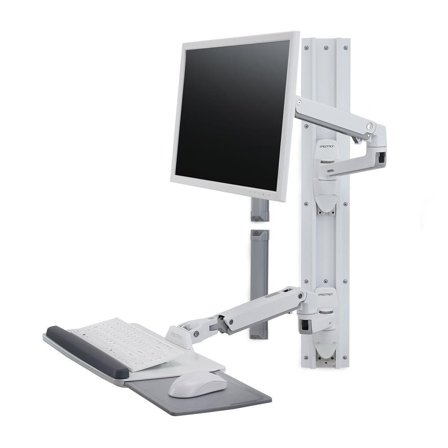 Ergotron LX Wall Mount System monteringssett - Patented Constant Force Technology - for LCD-skjerm / tastatur / mus - hvit