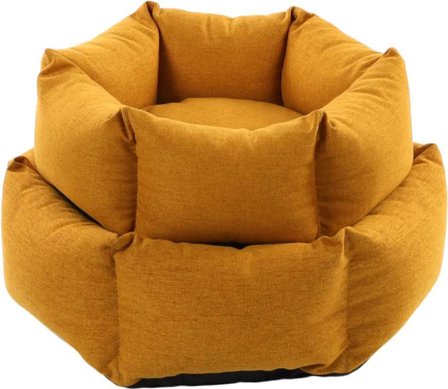 Ziva Hexagon Hundeseng, Okergul - 60cm