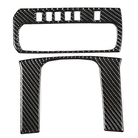 2 st Äkta Kolfiber Växelspak Knapp Panel Trim Ram Passar för Civic 10:e FC/FK 16‐19