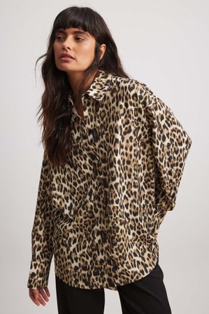 NA-KD Trend - Silkemyk skjorte - Skjorter & Bluser - Leopard - EU 32