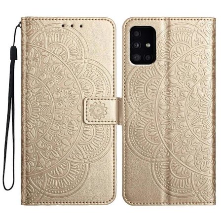 Til Samsung Galaxy A51 4G SM-A515 PU Læder Wallet Telefon Etui Trykt Blomst Beskyttelsescover