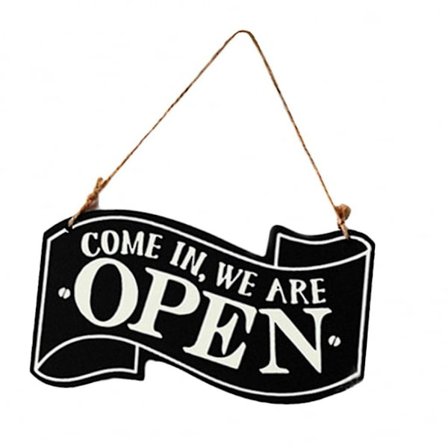 1 stk. Åpen/lukket treskilt dørhengende skilt for butikk