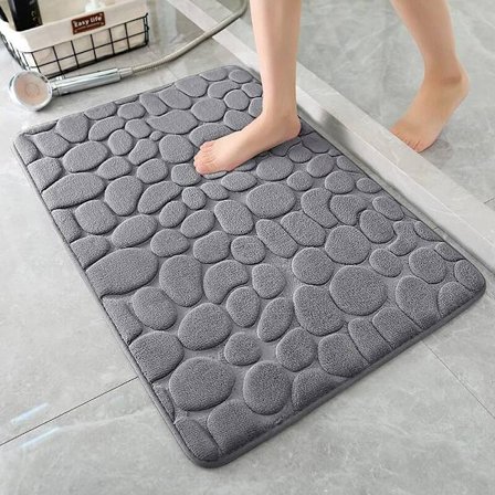 Kullerstenspräglad badmatta Halkfri badrumsmattor Dörrmatta Memory Foam Pad