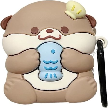 Sødt Kawaii-etui til AirPods 4, Skal Kompatibelt med AirPod 4. generation 2024, Sjovt Odder Stødsikkert Beskyttende Høretelefonetui til Air pods 4