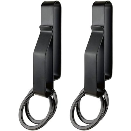 ING Duty Belt -avainperä, 2 kpl, taktinen stealth-avainperä, ruostumattomasta teräksestä valmistettu taktinen avainperä, vyöklipsi, musta