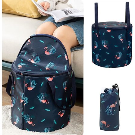 21L Stor bärbar vattentät hopfällbar hink med lock Hopfällbar hink för fotbad Utomhus multifunktionell hink Pool Bärbar resef