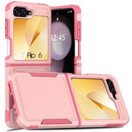 Fodral till Samsung Galaxy Z Flip 6 - Hybridskydd PC+Silicon Anti-Scratch Stötsäker Rosa