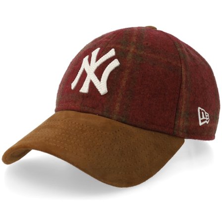 New Era - Rojo unconstructed Gorra - New York Yankees Img Loden Suede 9TWENTY Burgundy/Brown Dad Cap @ Hatstore
