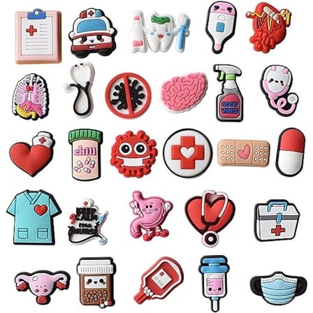 27 stykker sygeplejerske sko pins,animerede smykker DIY sko dekoration,PVC charms sko tilbehør
