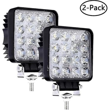 Led Work Light, 2 Pcs 48w Flood Led Light Bar For Car Tractor Offroad Trucks Suv Atv Boat 4 Inch
