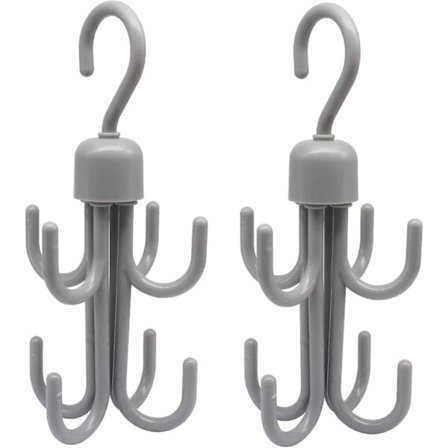 2-pack förvaringskrokar 4 klor 360 graders roterbar krok, klädhängare, garderobsförvaring, slips hängare krok hylla