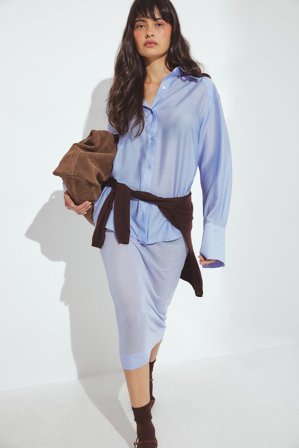 Handpicked x NA-KD Jupe en maille fine transparente - Jupes en tricot - Bleu - M