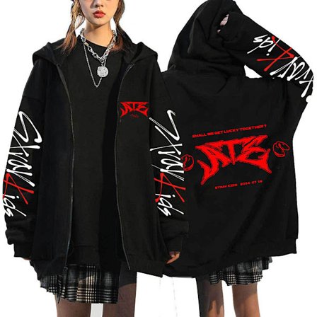 Stray Kids ATZ Sångare Hoodie Lös Hoodie