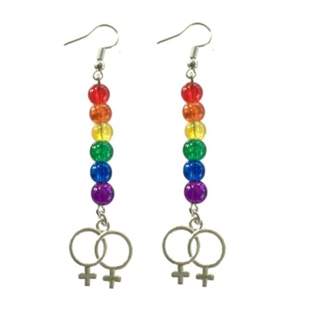 Earrings - Double Female Symbol - Pride - Beads