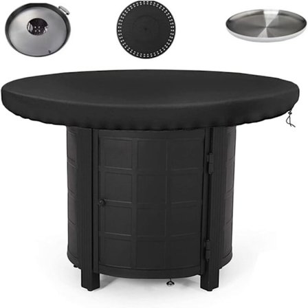 100 cm Rundt Ildsted Cover Vandtæt Støvtæt 420D Oxfordstof UV-bestandigt (Sort)