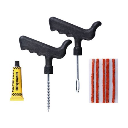 Dekkreparasjonssett, Pro Tools Plus Slangeløse Selvvulkaniserende Bits, Reparasjonssett med Dekkbits, Dekkreparasjonssett for Bil Dekk Puncture KLB