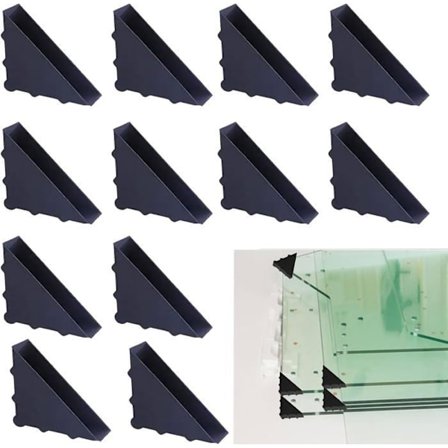 Hjørnebeskyttere for glassbord, 12-pakning med trekantede hjørnebeskyttere, hjørnebeskyttere i plast for glasshyller.