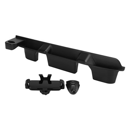 Land Rover Defender 90 110 2020 2022 Etusäilytyslaatikko Puhelintelineellä Musta Vaihto