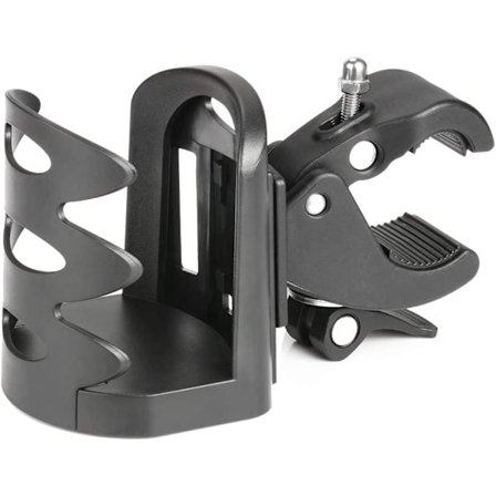 Mugghållare, 360 graders rotation cykel vattenflaskhållare, universell för rullatorer, rullstolar, cyklar, barnvagnar och motorcykeltillbehör