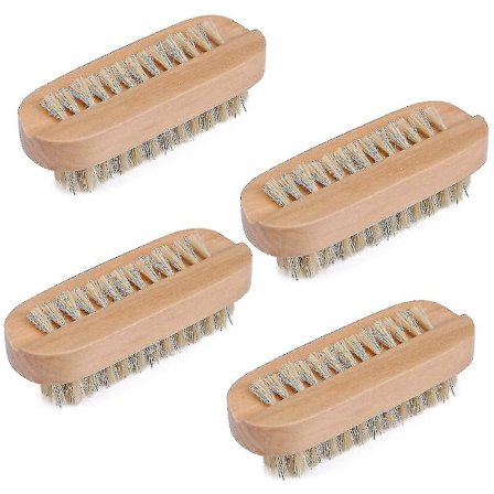 Dobbeltsidig Neglebørste Til Daglig Brug - Neglebørster Med Håndtag Brun 4stk