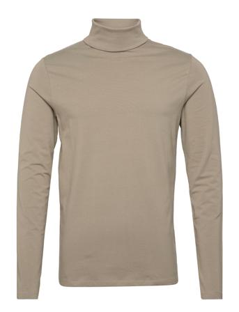 Roll Neck Tee L/S T-shirts Long-sleeved Beige Lindbergh