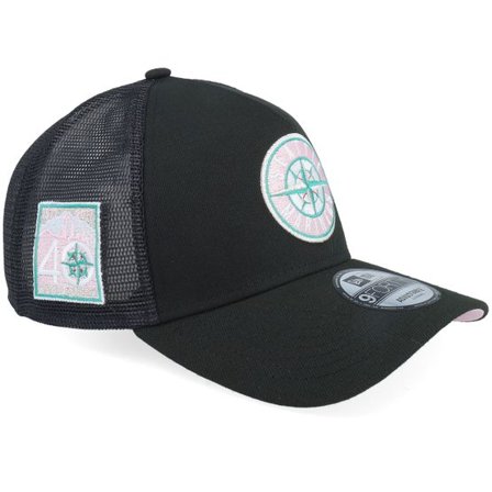 New Era - MLB Svart trucker Keps - Hatstore Exclusive x Seattle Mariners Black & Pink 9FORTY 40 Anniversary Black/Pink A-frame Trucker @ Hatstore