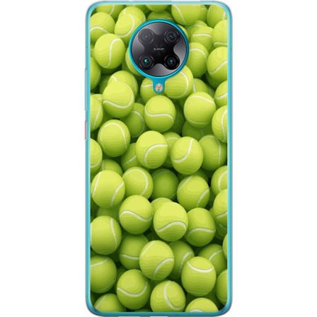 Kompatibel Mobilcover til Xiaomi Xiaomi Poco F2 Pro Mønster af grønne tennisbolde i høj detalje, sporty motiv med gentagende tekstur og stærke far