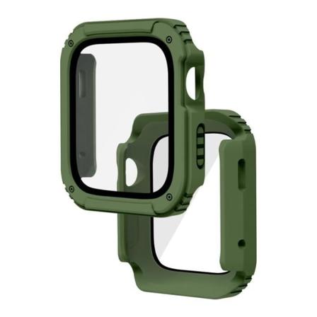 Fuld beskyttelse af hærdet glas Apple Watch Series 3/2/1 42mm Khaki Grön