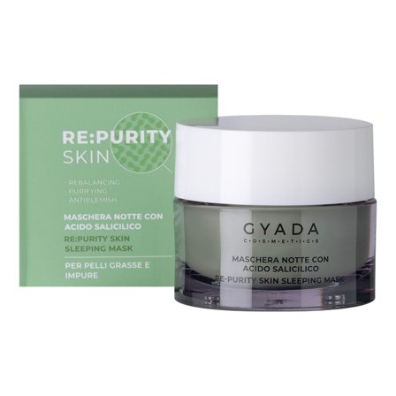 Gyada Cosmetics Re:Purity Skin Sleeping Mask - Maschera Notte con Acido Salicilico 50ml - Maschera Purificante viso