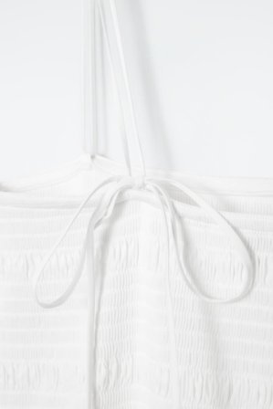 COS Women's Shirred Midi Dress in White