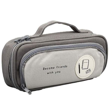 Pennal for tenåringer, pennal, bred åpning, mørk svart KLB