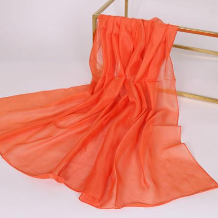Comfort Women Scarf Shawl 2022 Höst och vinter Enfärgad Chiffong Tunn 3# pumpkin-orange 150-50cm