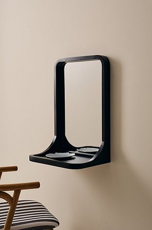 Jotex - Wandspiegel Mit Regal Schwarz gebeizt - KLINTEN - Kaufe Spiegel bei Jotex