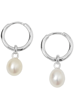 Syster P Treasurre Pearl Hoops Silver Örhängen Dam ONESIZE