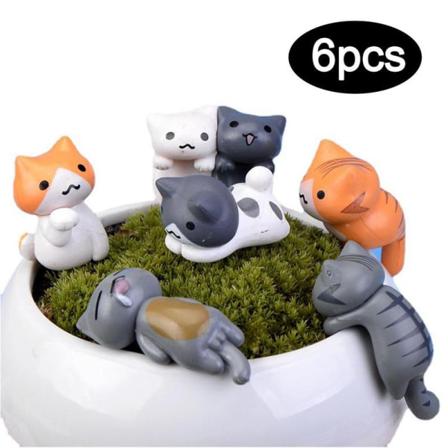 6st Mini Moss Cat Bonsai Garden Small Ornament Landscape V3n7 2