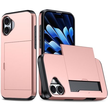 SKALO iPhone 17 Armor Korthållare Skal - Roséguld