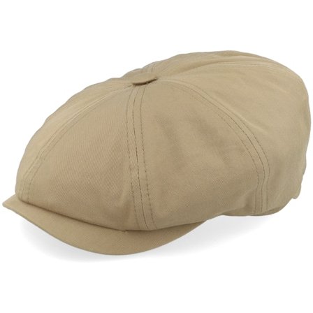Stetson - Beis flatcap Gorra - Hatteras Cotton Khaki Flat Cap @ Hatstore