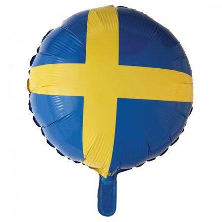 Folieballong Svenska Flaggan 46 cm - Kalaslagret.se