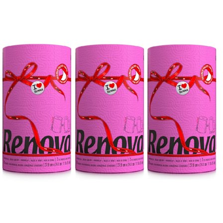 Rosa Renova Papirhåndklede 27.4 M 2-Lag 120 Ark 3 Ruller