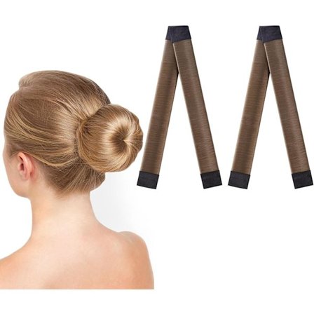 2 stk. Letanvendelige Donut Hårknudeformere, Fransk Twist Vikle Omviklings-Snapbånd til at Skabe DIY Frisurer, Ballet Hår Glat Hårknude Styling 