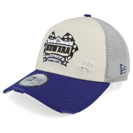 New Era - Beige trucker Cap - Ne Motorsport Light Teracotta/Royal A-Frame Trucker @ Hatstore