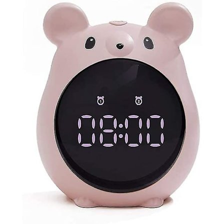 Børns søvntræning LED nattelys temperaturvisning vækkeur tegneserie elektronisk ur smart søvnvækkeur