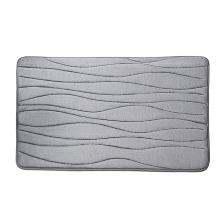 Bølgeformet stribet memory foam gulvmåtte badeværelse absorberende gulvmåtte husholdning badeværelse e