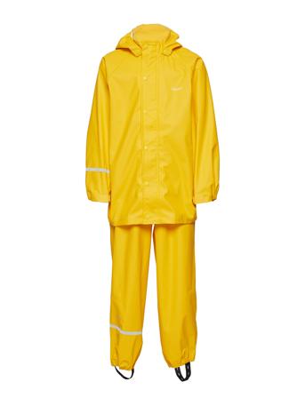 Basic Rainwear Set -Solid Pu Outerwear Rainwear Rainwear Sets Yellow CeLaVi