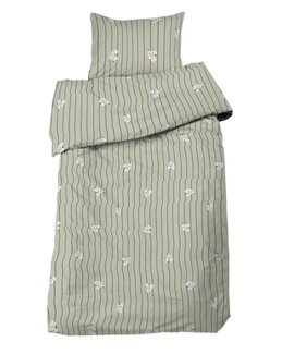 Sengetøj Tove stribet 2-delt Grøn