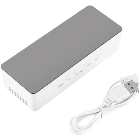 Multifunktionell LED Digital Kosmetisk Spegel Alarmklocka Present Rektangel