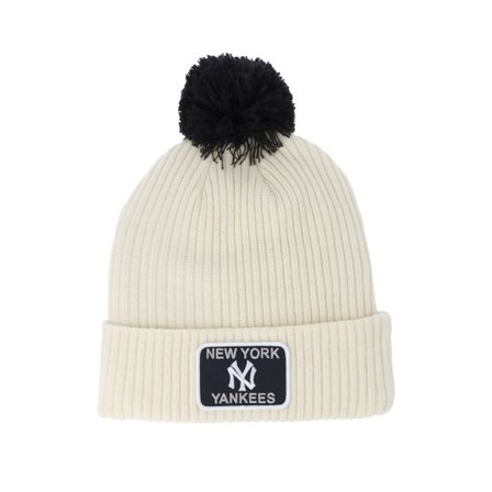 Nike MLB - MLB Vit pom Beanie - New York Yankees Peak Standard Natural/Black Pom @ Hatstore