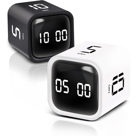 2 Pakkia Pyörivää Pomodoro-Ajastinta, Kiertoajastinta, 5/10/30/60 Minuuttia ja Mukautettava Alaslasku, Tuottavuusajastin, Tauko ja